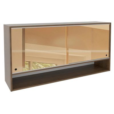 Aéreo Glamy 2 Portas de Correr Vidro e 1 Nicho Rustic Madesa