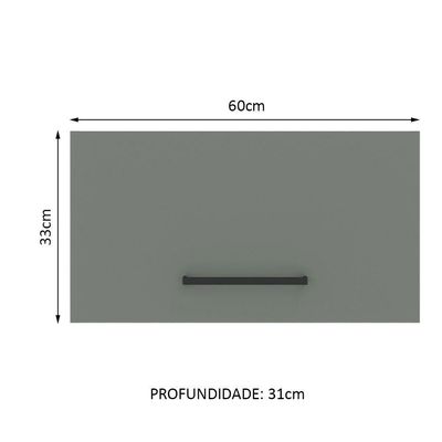 Armário Aéreo Madesa 60 cm 1 Porta Basculante Branco/Cinza