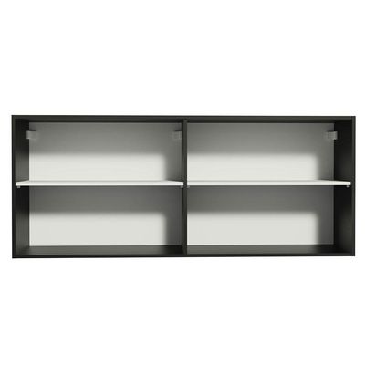 Armário Aéreo De Cozinha 120 X 50 Cm 2 Portas Preto Preto