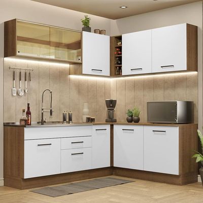 Cozinha Completa 389001 Com Armário E Balcão Rustic/Branco