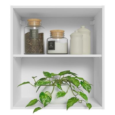 Armário Aéreo 60 Cm Com 2 Nichos Abertos Para Cozinha Branco