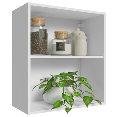 Armário Aéreo 60 Cm Com 2 Nichos Abertos Para Cozinha Branco