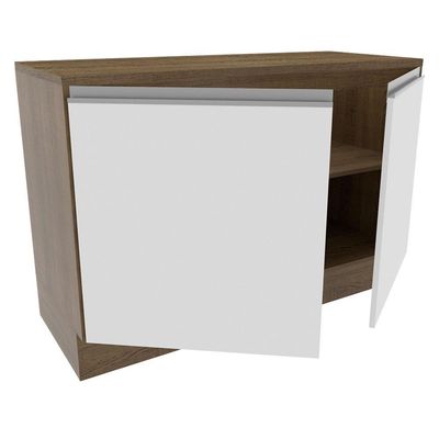 Balcão de Pia Madesa Glamy 120Cm 2 Porta Tampo Rustic Branco