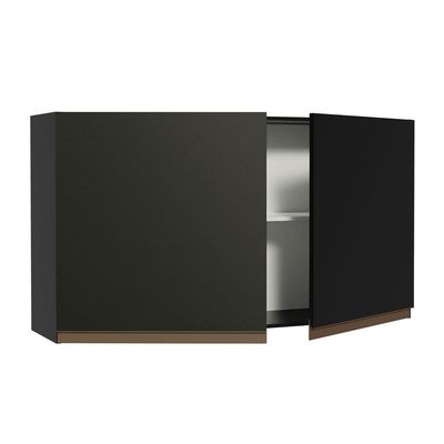 Armário Aéreo Reims 120cm 2 Portas Preto Madesa