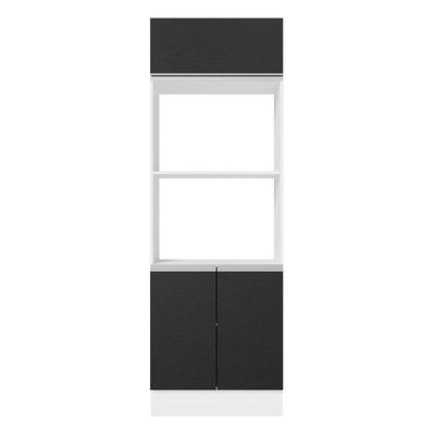 Torre Quente 100% Mdf 70 Cm Para 2 Fornos Branco/preto