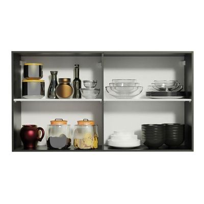 Armário Aéreo Reims 120cm 2 Portas Preto Madesa