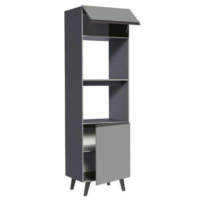 Torre Quente 60 Cm 2 Portas 2 Nichos Cinza Nice Cinza