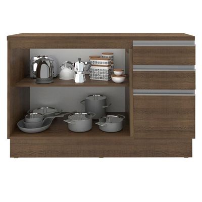 Balcão de Pia Glamy 2 Portas 3 Gavetas Rustic Madesa