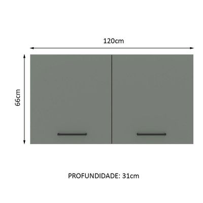 Armário Aéreo Madesa Agata 120 cm 2 Portas Branco