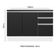 Balcão De Pia Cozinha 100% Mdf 120 Cm 3 Portas E 2 Gavetas Branco/preto Acordes Madesa Branco/preto