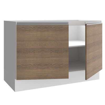 Balcão de Pia Glamy 2 Portas Branco/Rustic Madesa
