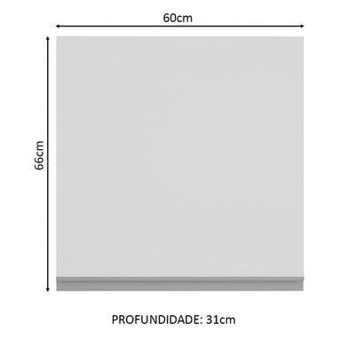 Armário Aéreo Madesa Stella 60cm 1 Porta Branco