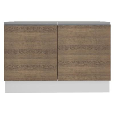 Balcão de Pia Glamy 2 Portas Branco/Rustic Madesa