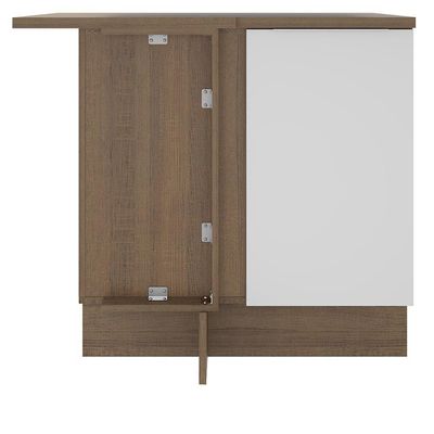 Balcão de Canto Stella 1 Porta Rustic/branco Madesa