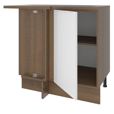 Balcão de Canto Stella 1 Porta Rustic/branco Madesa