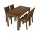 Sala Jantar Rosie Rustic/Floral Bege Mesa 4 Cadeiras Madesa