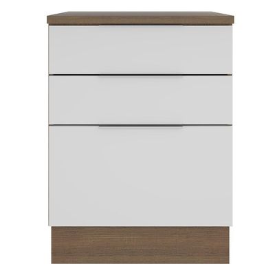 Balcão Stella 3 Gavetas Rustic/branco Madesa