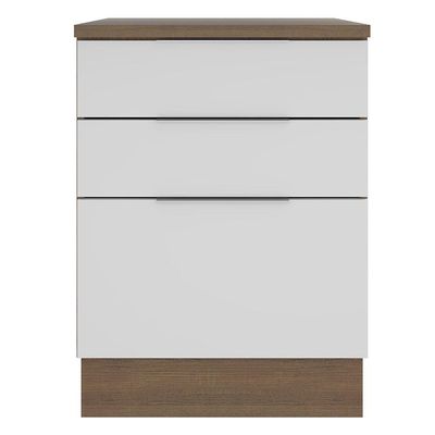 Balcão Stella 3 Gavetas Rustic/branco Madesa