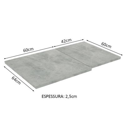 Tampo Balcão de Canto de 64 X 102cm Glamy, Lux e Stella Mood