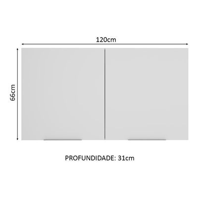 Armário Aéreo Stella 120Cm 2 Portas Madesa