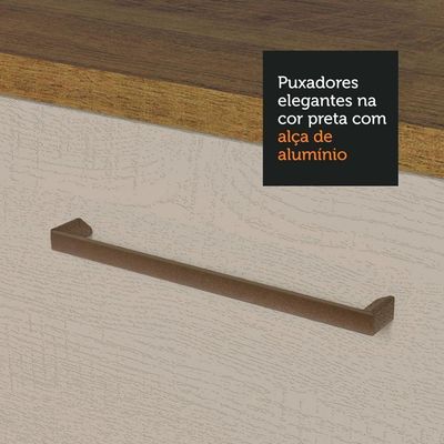 Balcão De Pia Cozinha 2 Portas (com Tampo) Rustic/crema Agata Madesa Rustic/crema