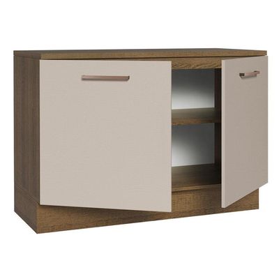 Balcão De Pia Cozinha 2 Portas (com Tampo) Rustic/crema Agata Madesa Rustic/crema