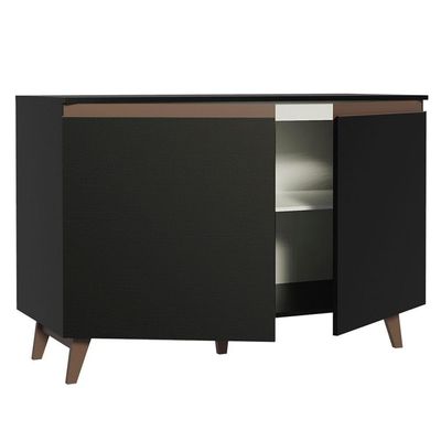 Balcão de Pia Reims 2 Portas Preto Madesa
