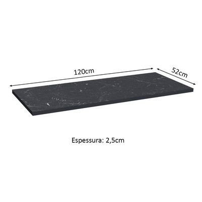 Tampo para Balcão de Pia Nero Marquina 100% MDF Madesa