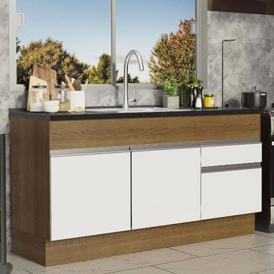 Balcão de Pia Glamy 2 Portas 2 Gavetas Madesa