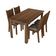 Sala de Jantar Rosie Rustic/Hibiscos Mesa 4 Cadeiras Madesa