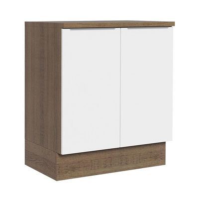 Balcão de Cozinha Stella 70cm 2 Portas Rustic Branco