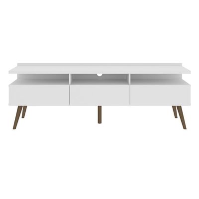 Rack para TV Londres com Pés Retrô Branco Madesa