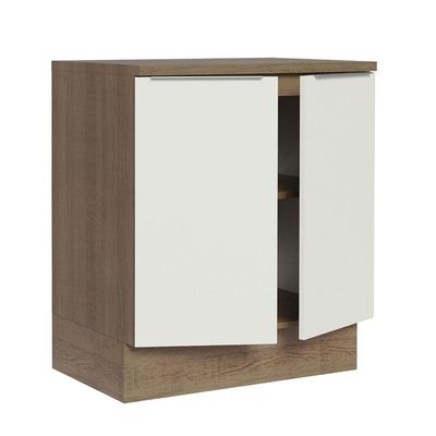 Balcão de Cozinha Stella 70cm 2 Portas Rustic Branco