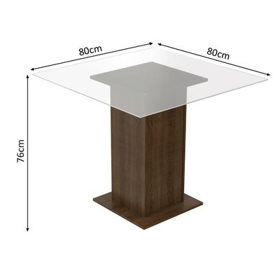 Sala Jantar Dallas Mesa Tampo Vidro 4 Cadeiras Rustic Madesa