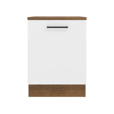 Balcão Agata 60 Cm 1 Porta - Rustic/branco Rustic/branco
