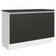 Balcão De Pia Cozinha 100% Mdf 120 Cm 2 Portas Branco/preto Acordes Madesa Branco/preto