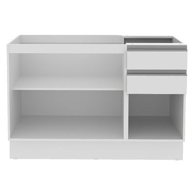 Balcão de Pia Acordes Glamy 120cm MDF 3 Portas Branco Madesa