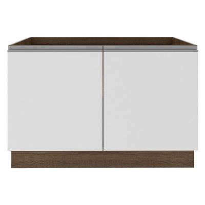 Balcão de Pia Glamy 2 Portas Rustic e Branco Madesa