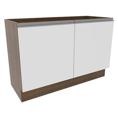 Balcão de Pia Glamy 2 Portas Rustic e Branco Madesa