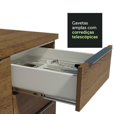 Balcão De Pia Cozinha 2 Portas E 3 Gavetas (com Tampo) Rustic Stella Madesa Rustic
