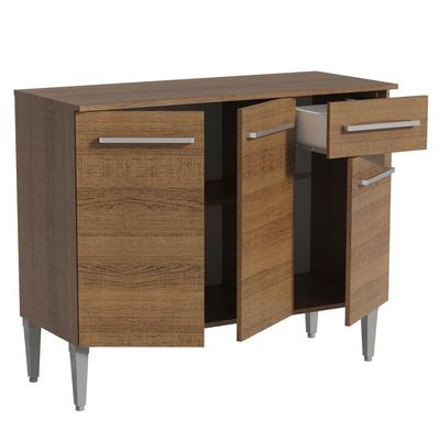 Balcão de Pia Emilly 3 Portas 1 Gaveta Rustic Madesa