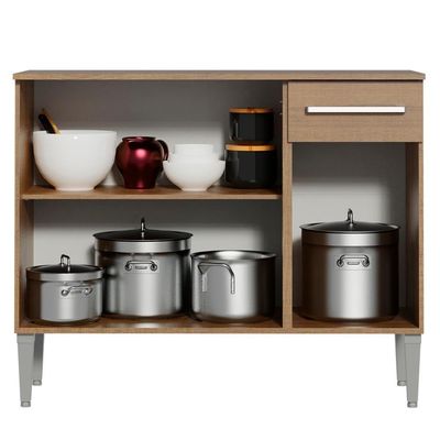 Balcão de Pia Emilly 3 Portas 1 Gaveta Rustic Madesa