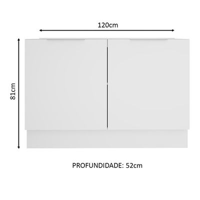 Balcão de Pia Stella 2 Portas Branco Madesa