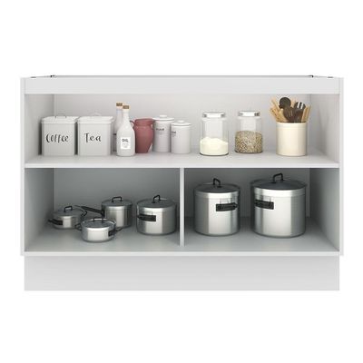 Balcão de Pia Madesa Agata 2 Portas - Branco/Cinza