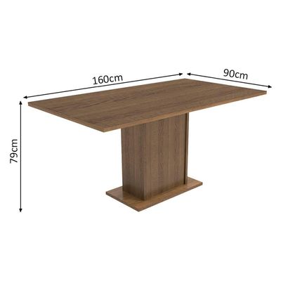Sala de Jantar Megan- Mesa Tampo de Madeira 6 Cadeiras Madesa