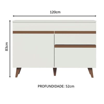 Balcão de Pia Reims 2 Portas 1 Gaveta Madesa