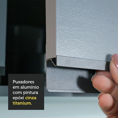 Balcão De Pia 3 Portas 1 Gaveta Suspenso Cinza Nice Cinza