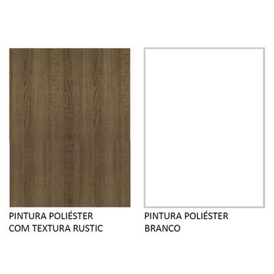 Balcão De Pia Cozinha 2 Portas (com Tampo) Rustic/branco Agata Madesa Rustic/branco