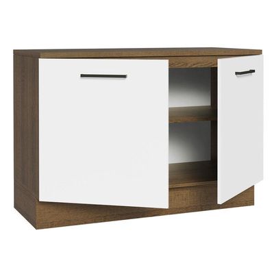 Balcão De Pia Cozinha 2 Portas (com Tampo) Rustic/branco Agata Madesa Rustic/branco