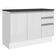 Balcão De Pia Cozinha 100% Mdf 120 Cm 3 Portas E 2 Gavetas Branco Acordes Madesa Branco